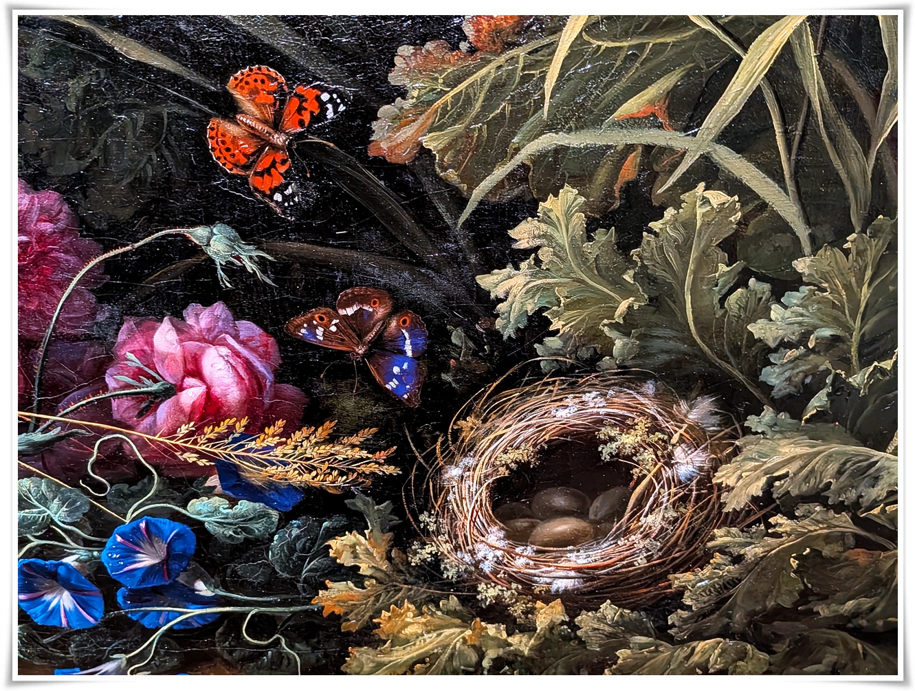 綻放 維也納美景宮百年花繪名作展|Johann Baptist Drechsler《大型花卉靜物畫及鳥》